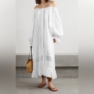 Sleeper Paloma Linen Dress in White